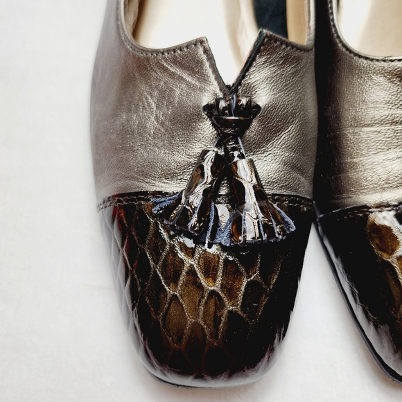 2 X CALIFORNIA MAGDESIANS leather Tassel pumps, black and bronze - Picture 11 of 16